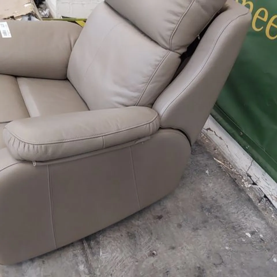 QUALITY BRITISH DESIGNER G PLAN KINGSBURY POWER RECLINING EASY CHAIR CAPRI MUSHROOM LEATHER 