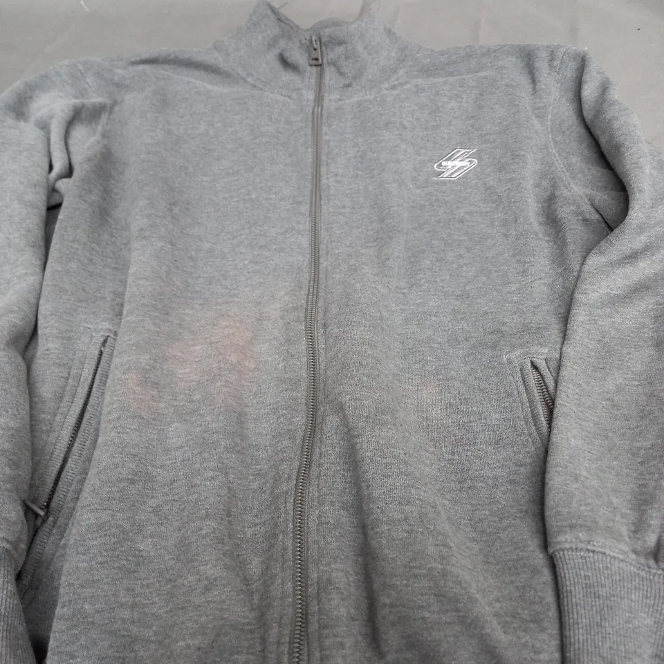 SUPERDRY LIGHT GREY ZIP UP JACKET - 2XL