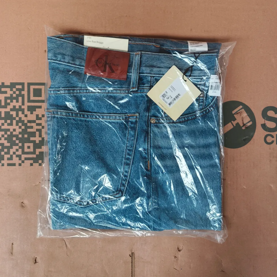 BAGGED CALVIN KLEIN LOW RISE BAGGY JEANS IN BLUE SIZE 27SH