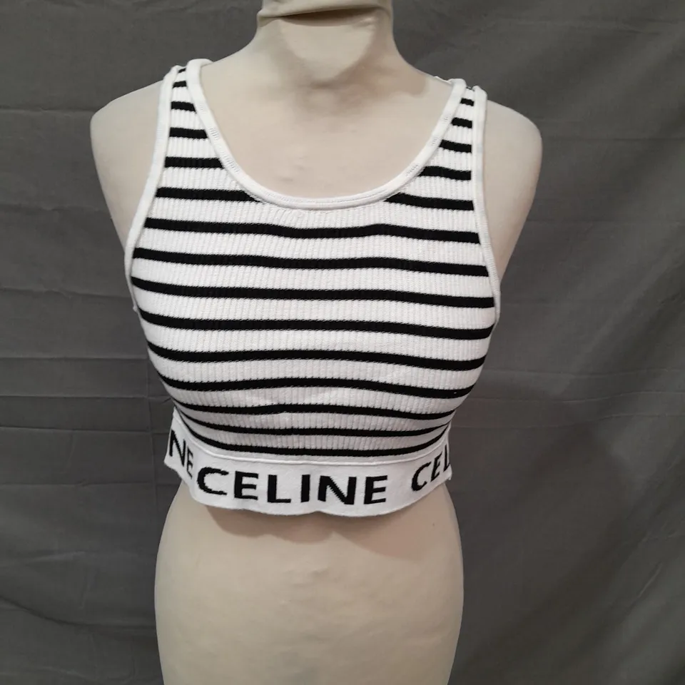 CELINE PARIS BLACK & WHITE CROP TOP - MEDIUM