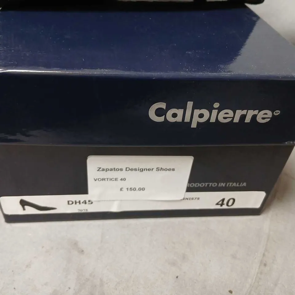 CALPIERRE ZAPATOS DESIGNER SHOES – WOMEN'S BLACK GLITTER POINTED-TOE HIGH HEELS, EU 40 (UK 7)