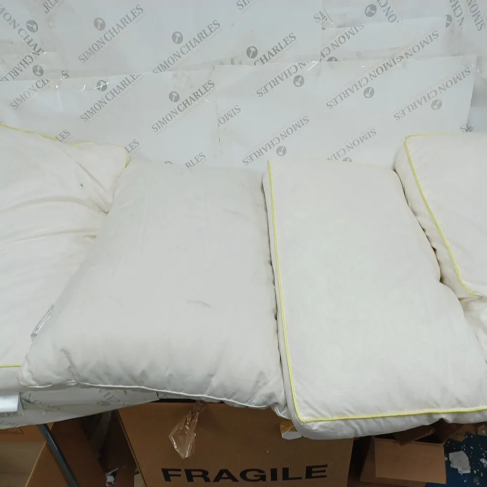 LOT OF 4 PLAIN WHITE SINGLE PILLOWS 
