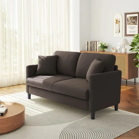 BOXED NIKALI UPHOLSTERED SOFA - BROWN