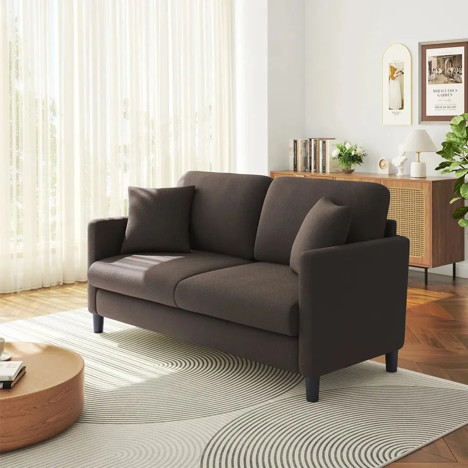 BOXED NIKALI UPHOLSTERED SOFA - BROWN 