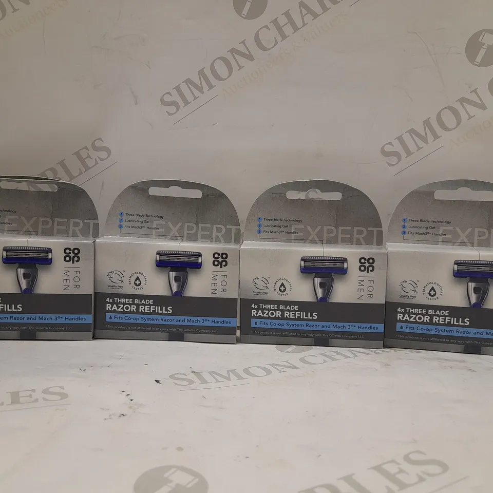 BOX OF APPROX 7 CO OP FOR MEN 4X THREE BLADE RAZORS REFILLS