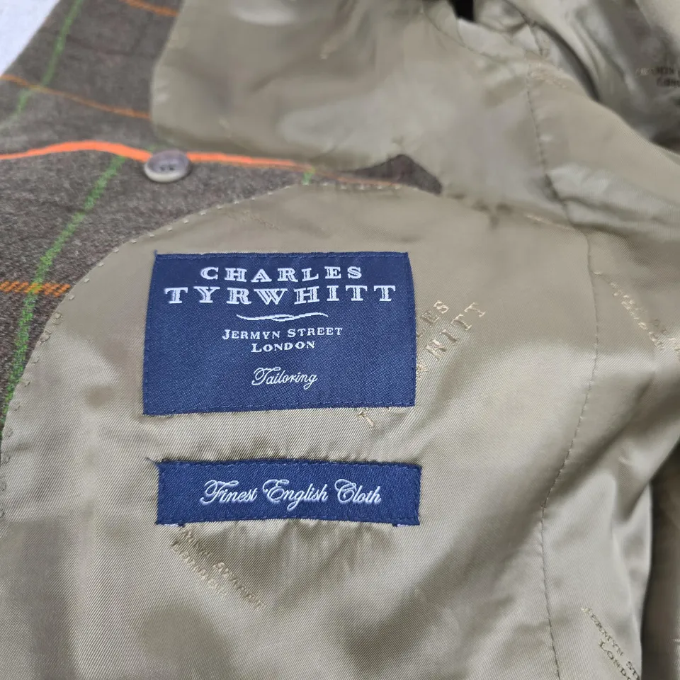 CHARLES TYRWHITT BLAZER JACKET, BROWN/GREEN/ORANGE - SIZE UNSPECIFIED