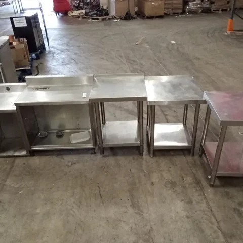 SET OF STAINLESS STEEL COMMERCIAL KITCHEN COUNTERS