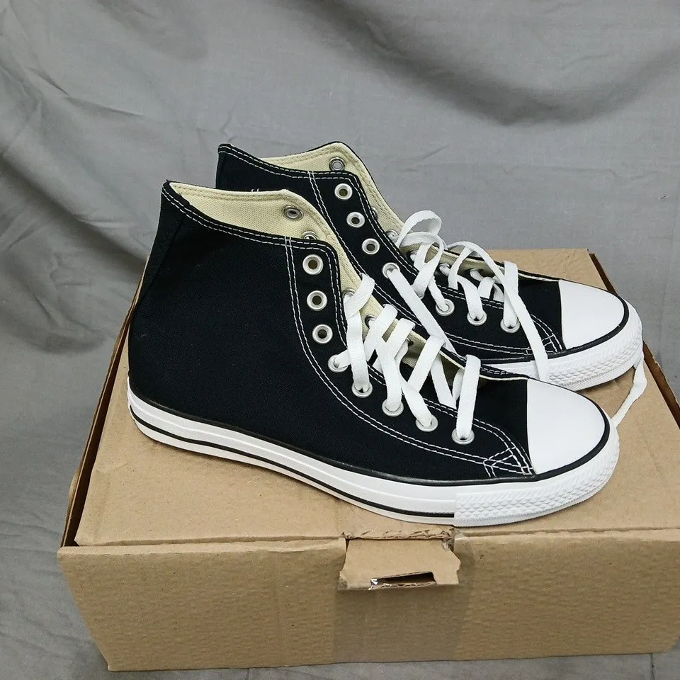 CONVERSE CHUCK TAYLOR ALL STAR HIGH-TOP SNEAKERS – BLACK. UK SIZE 6.5