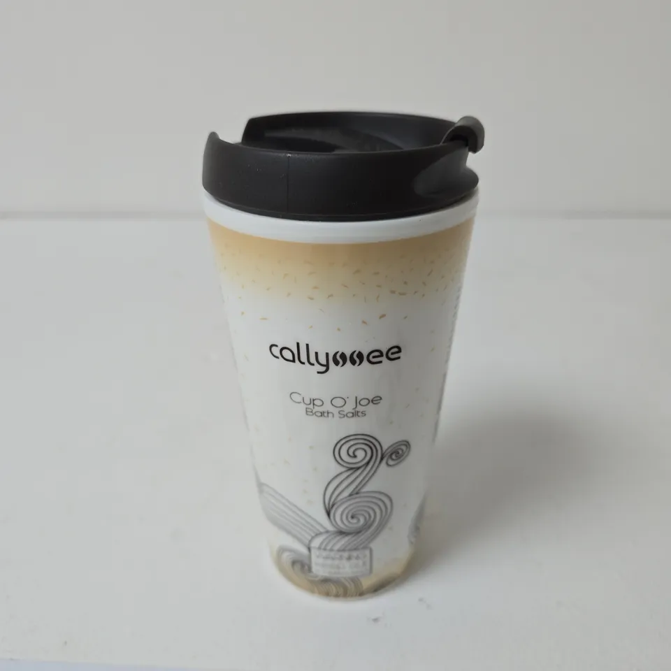 BOX OF APPROXIMATELY 12 X CALLYGEE CUP O JOE BATH SALTS – TRAVEL CUP - USE BY 11/2025