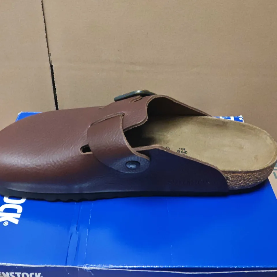 BIRKENSTOCK BOSTON WIRE BUCKLE CLOG – VINTAGE WOOD ROAST BROWN LEATHER, UK 10.5 (EU 45)