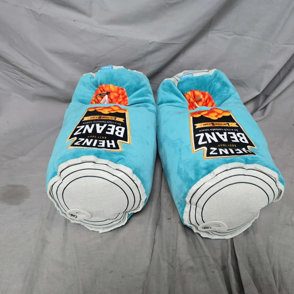 UNBOXED PAIR OF HEINZ BEANZ SLIPPERS IN TEAL - LARGE
