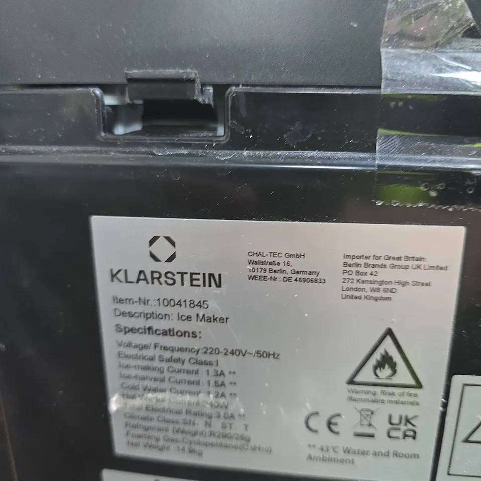 KLARSTEIN ICE MAKER – COUNTERTOP, 220–240V