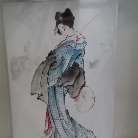 BOXED BEAUTIFUL GEISHA BY KATSUSHIKA HOKU - WRAPPED CANVAS PRINT
