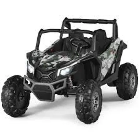 BOXED 12V ELECTRIC CAR WITH MUSIC REMOTE CONTROL AND 2 SEATS FOR KIDS-CAMOUFLAGE