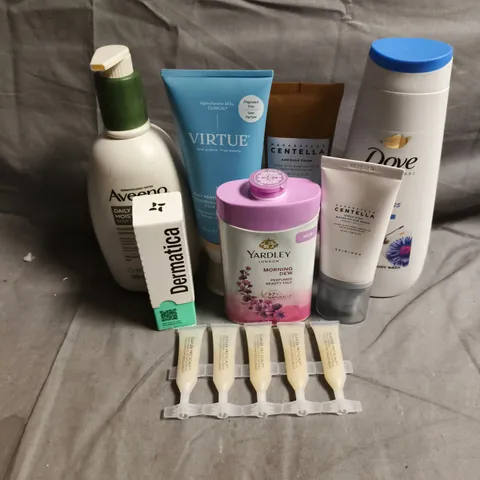 APPROXIMATEY 20 ASSORTED HEALTH AND BEAUTY PRODUCTS TO INCLUDE - DERMATICA AZELAIC ACID 12% CREAM - OLAPLEX PRO SCALP TREATMENT - AVEENO BODY LOTION - ETC