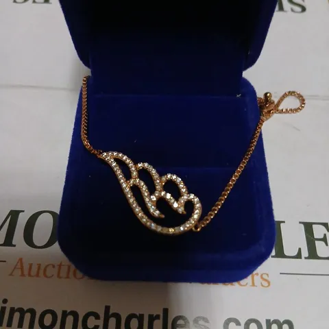 DIAMONIQUE ROSE GOLD ANGEL WING BRACELET