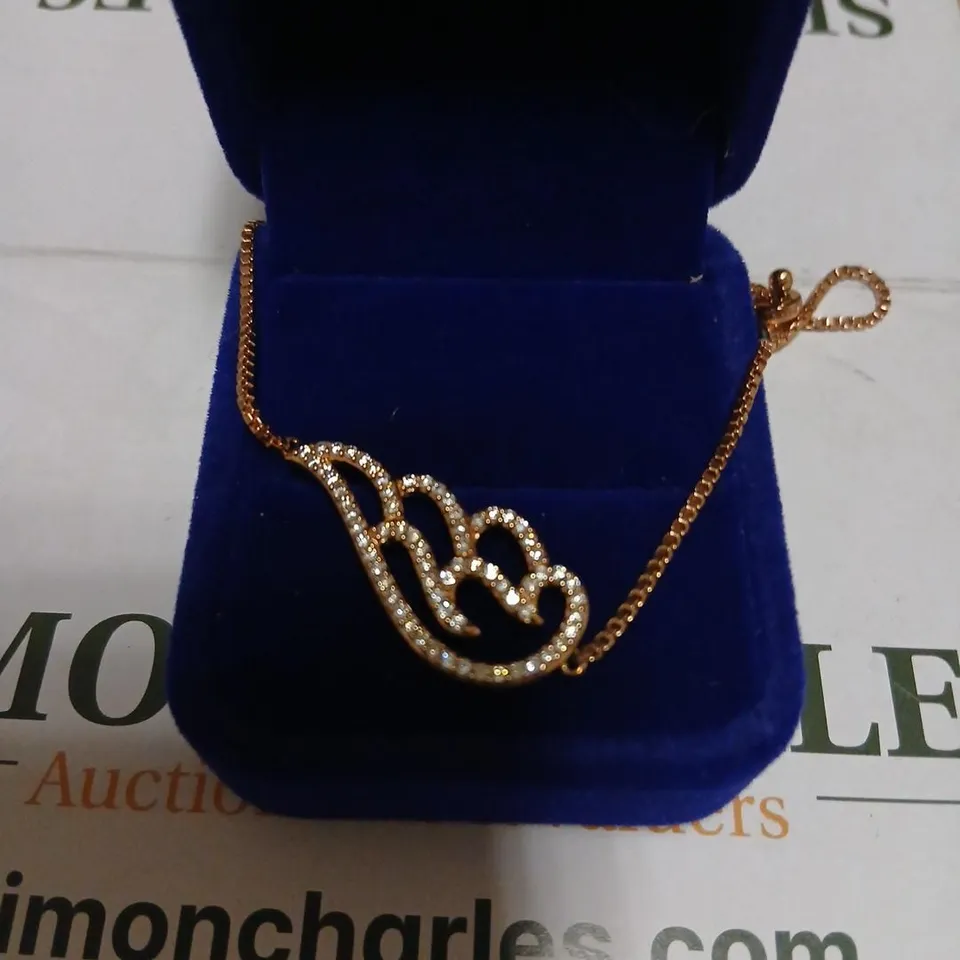 DIAMONIQUE ROSE GOLD ANGEL WING BRACELET