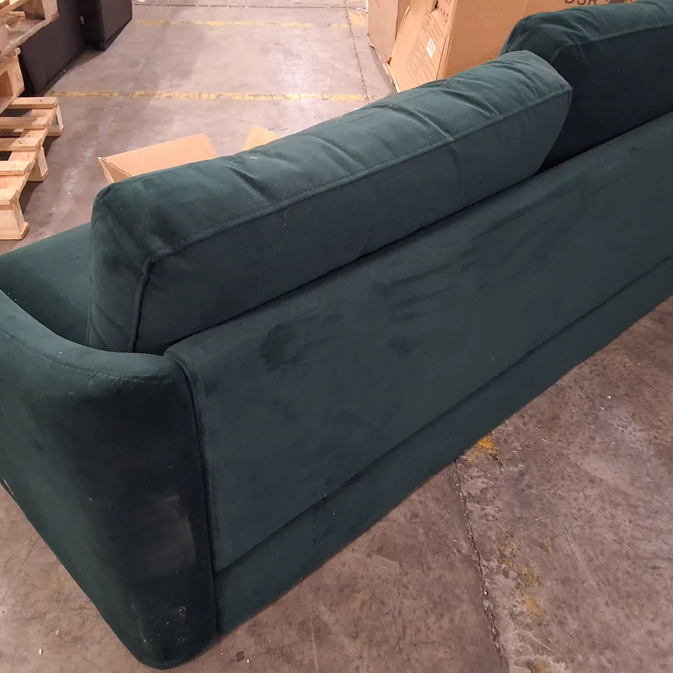 SNUG GREEN FABRIC 3-SEATER SOFA
