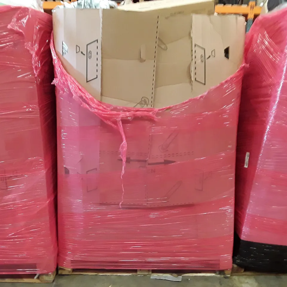 PALLET TO CONTAIN AN ASSORTMENT OF HOUSEHOLD ITEMS TO INCLUDE SHOWER MIXER, FOLDING GRILL, POP UP TENT AND LAPTOP BEDS ECT