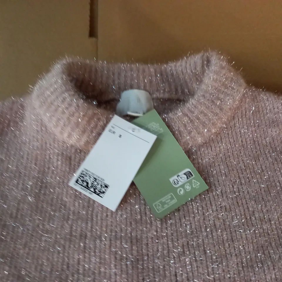 H&M CROPPED KNITTED GLITTER JUMPER - EUR S