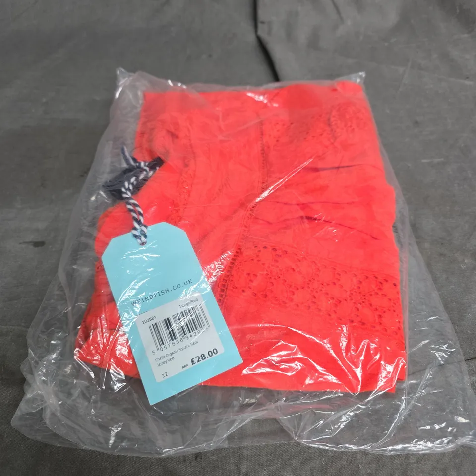 WEIRD FISH CHELLE ORGANIC SQUARE NECK JERSEY VEST UK 12. BAGGED
