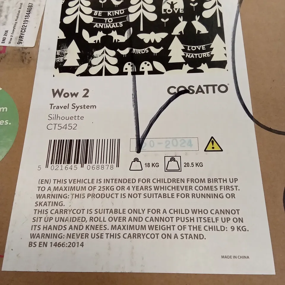 BOXED COSATTO GIGGLE 4 TRAVEL SYSTEM - SILHOUETTE (3 BOXES)