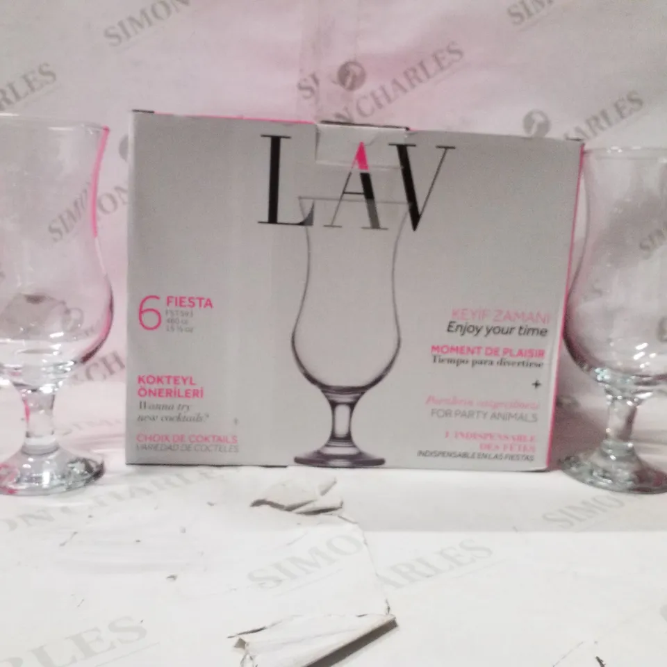 BOXED PACK OF 5 LAV COCKTAILS GLASSES