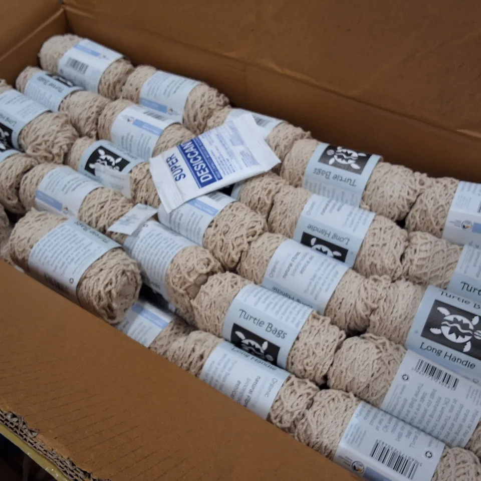 PALLET CONTAINING APPROXIMATELY 2000 ORGANIC COTTON STRING BAGS WITH LONG HANDLE