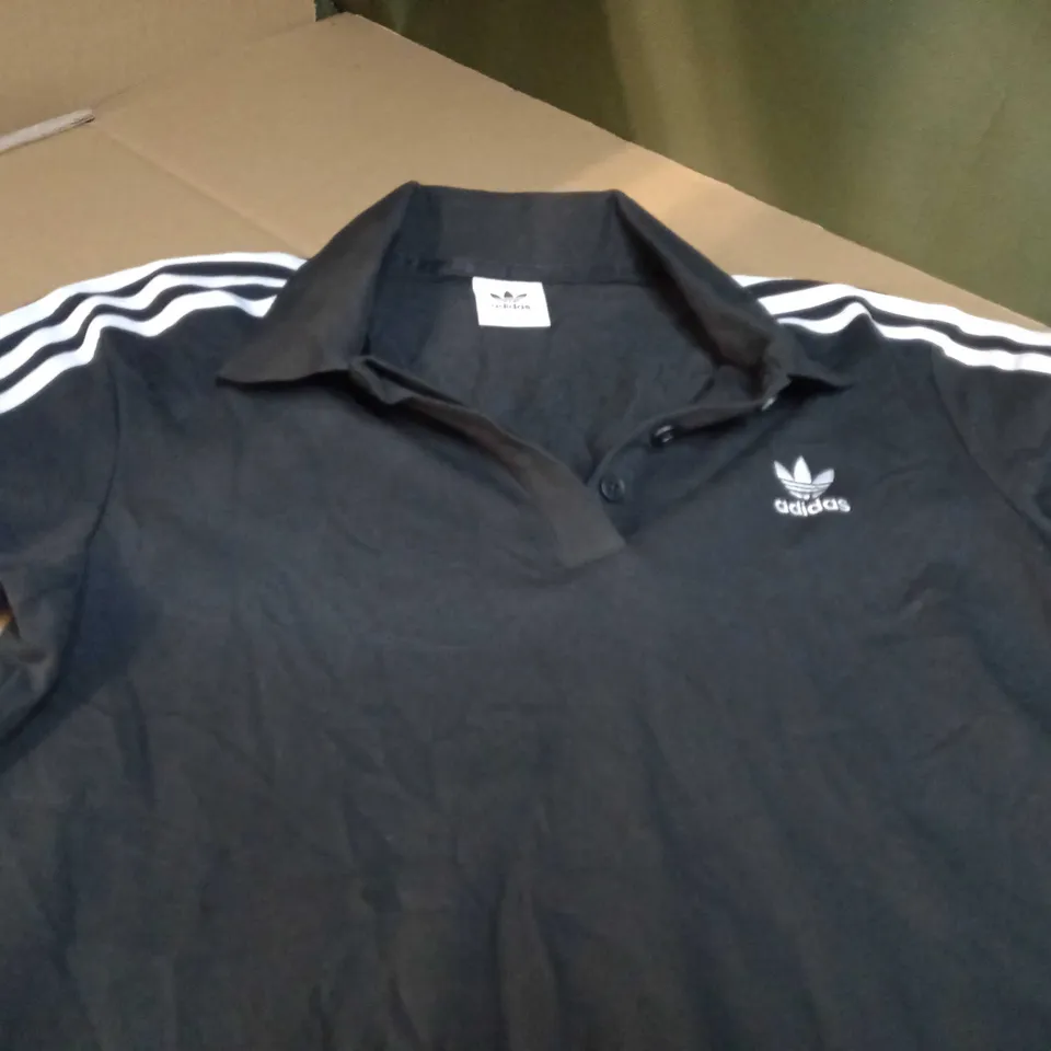 ADIDAS BLACK/WHITE DETAILED LOGO T-SHIRT DRESS 