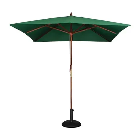BOXED BOLERO SQUARE DOUBLE PULLEY PARASOL 2.5M DIAMETER GREEN