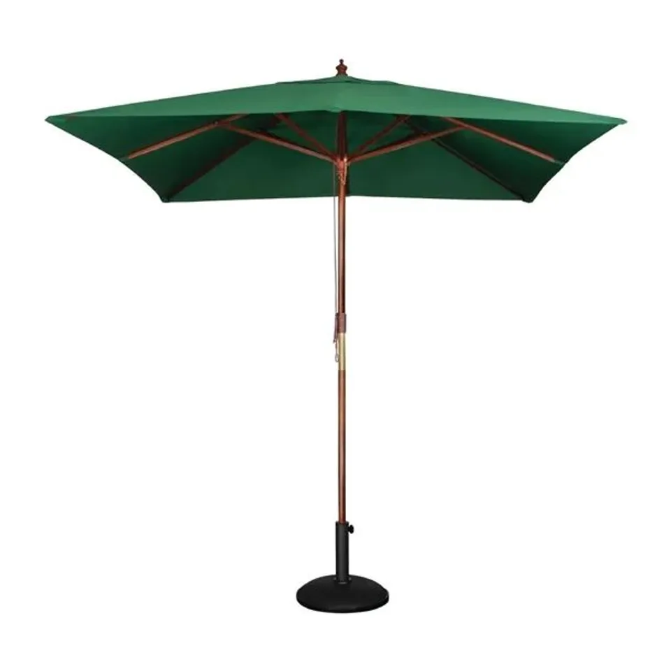 BOXED BOLERO SQUARE DOUBLE PULLEY PARASOL 2.5M DIAMETER GREEN
