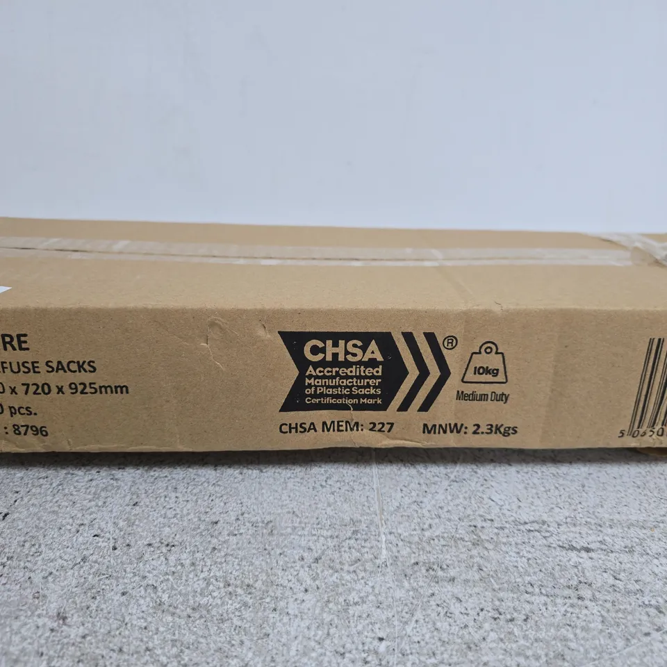 BOXED SAPPHIRE CLEAR REFUSE SACKS (APPROX 200)