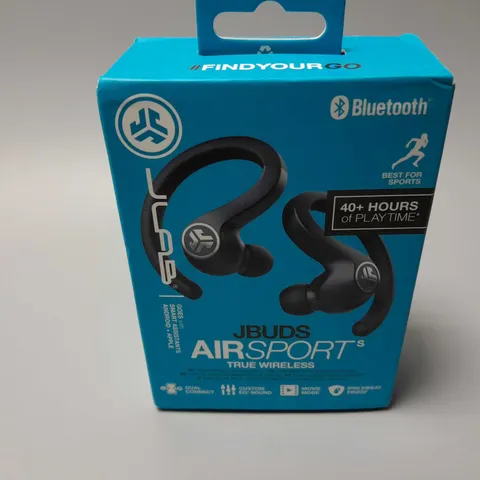 BOXED JLAB AIRSPORT TRUE WIRELESS EARBUD IN BLACK
