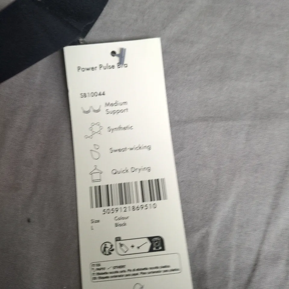 SWEATY BETTY POWER PULSE BRA – BLACK – SIZE L