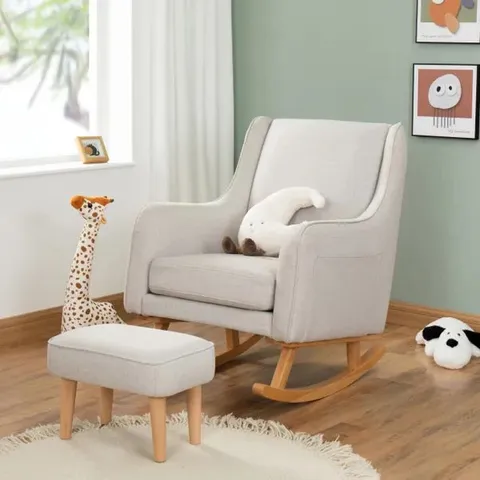 BOXED BABYMORE IDA NURSING CHAIR WITH STOOL - CASHMERE (1 BOX)