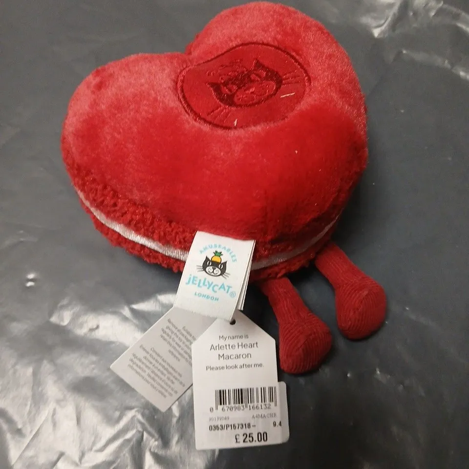 JELLYCAT AMUSEABLES ARLETTE HEART MACARON PLUSH TOY – RED