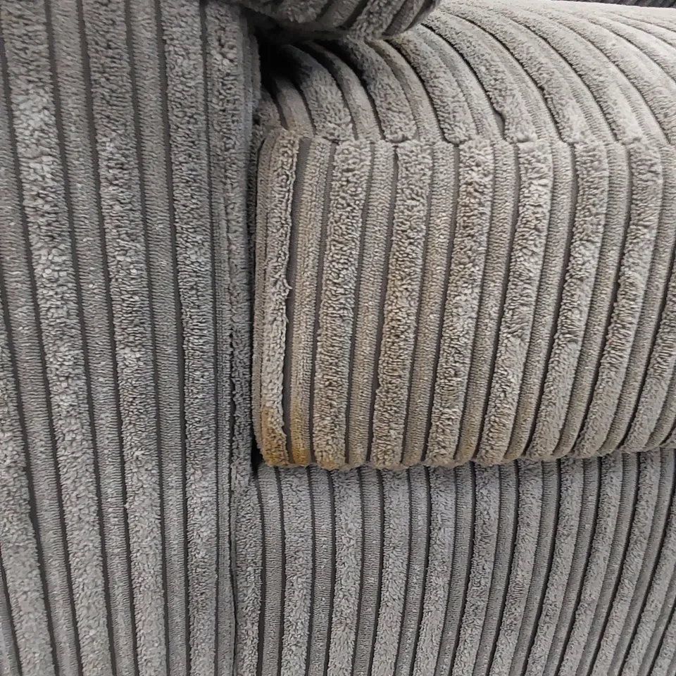 QUALITY DESIGNER 3 SEATER FABRIC UPHOLSTERED SOFA - GREY