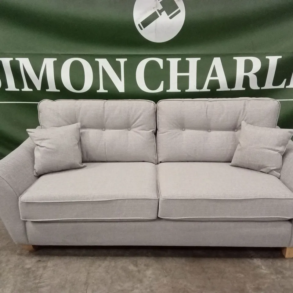 HALSTOW 3 SEATER FABRIC SOFA - SILVER RRP £749
