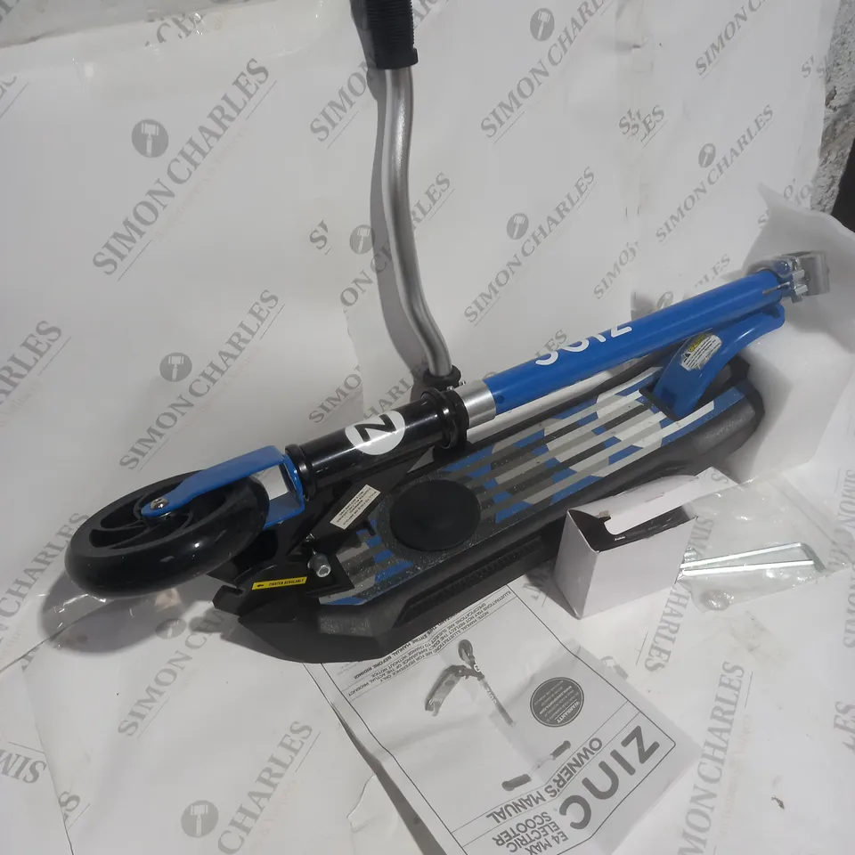 BOXED ZINC E4 MAX ELECTRIC SCOOTER - BLUE RRP £139.99