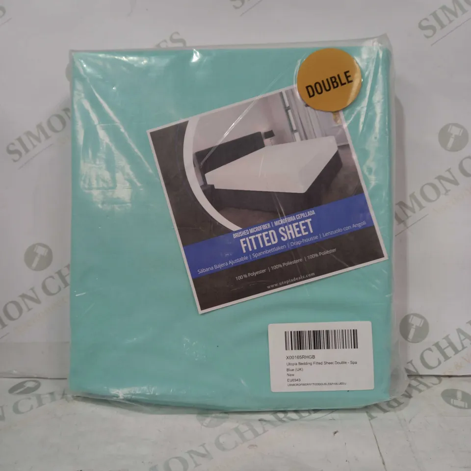 UTOPIA BRUSHED MICROFIBRE FITTED SHEET IN LIGHT BLUE