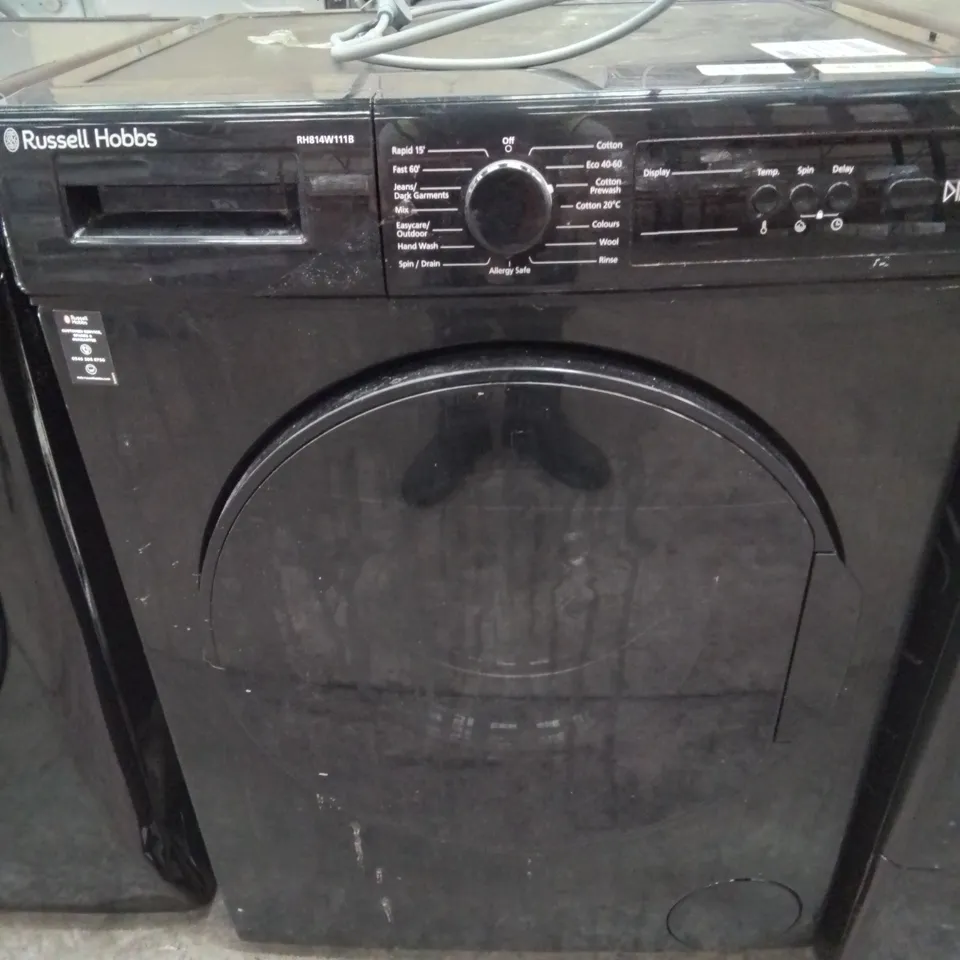 RUSSELL HOBBS 8KG FREESTANDING WASHING MACHINE IN BLACK-COLLECTION ONLY-