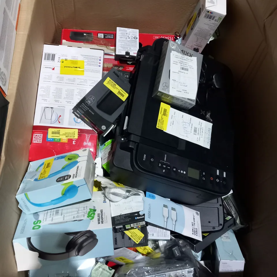 LARGE BOX OF ASSORTED ELECTRICAL GOODS TO INCLUDE;