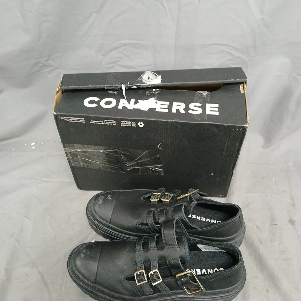 CONVERSE BLACK LEATHER BUCKLE-STRAP SHOES SIZE 6 
