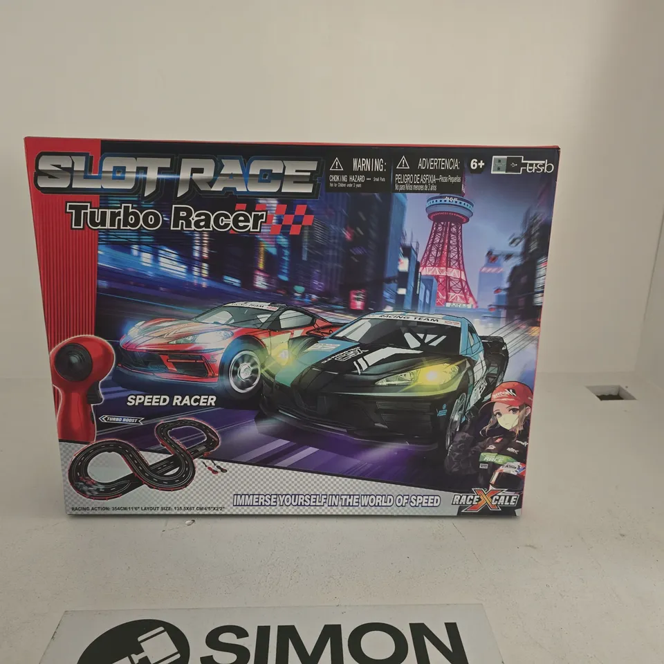 SLOT RACE TURBO RACER – BOXED SLOT CAR RACING SET 