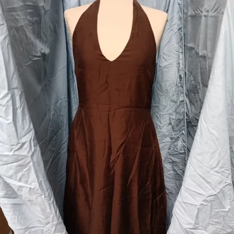 NOBODY'S CHILD CATALINA MIDI DRESS – BROWN, UK 8 (EU 36, USA 4)