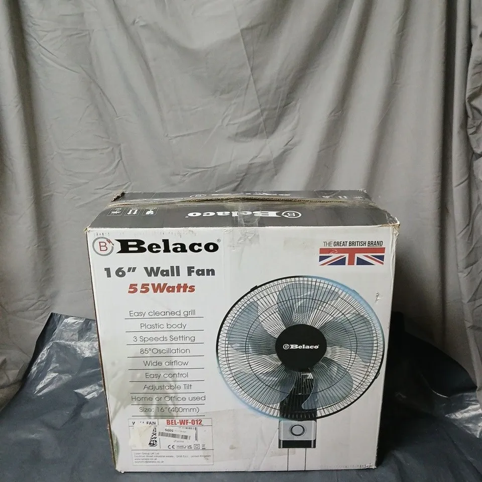 BELACO 16IN WALL FAN - 55W - BOXED