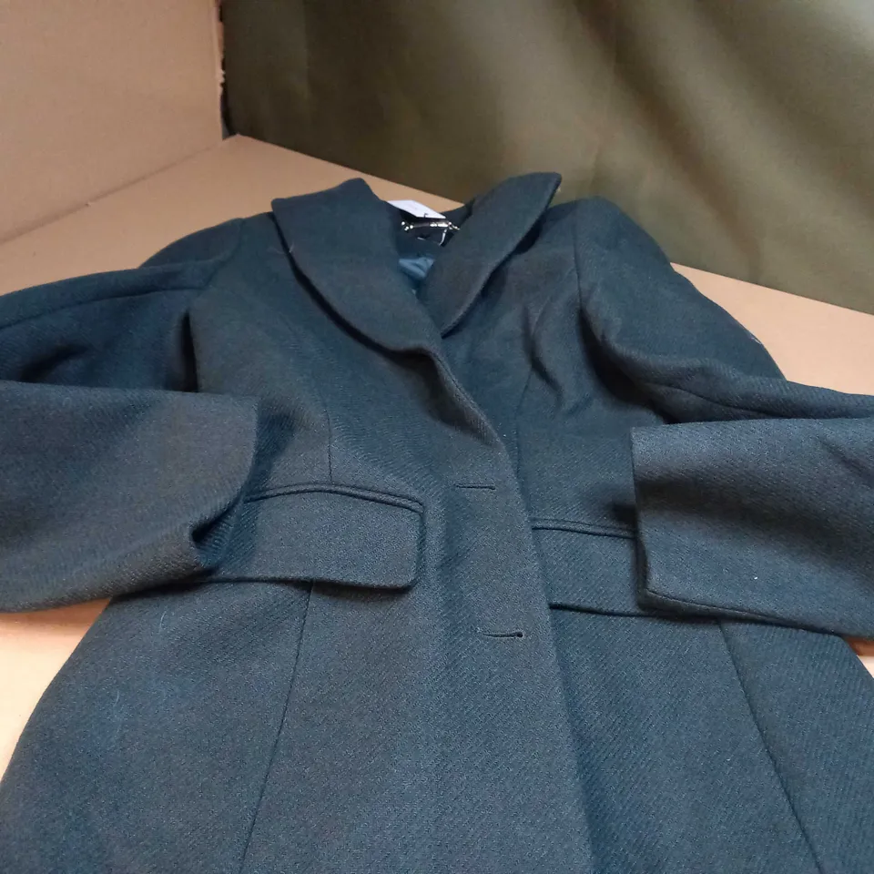 KAREN MILLEN FOREST ITALIAN WOOL BLEND TAILORED COAT - SIZE 8