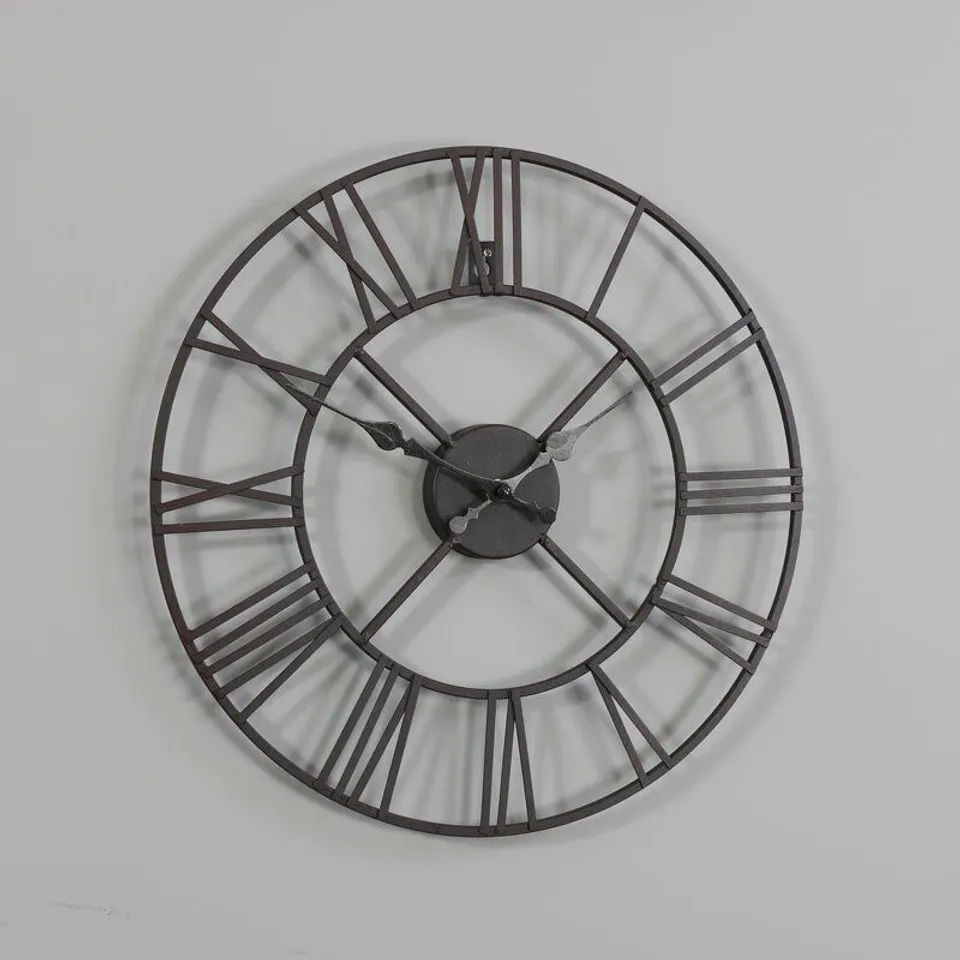 BOXED BILLERICA RUSTIC SKELETON 40CM WALL CLOCK