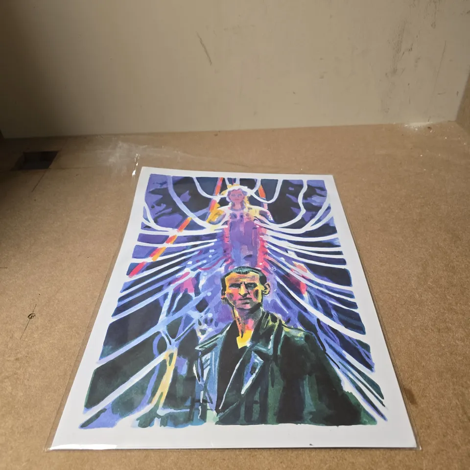 DE WHO CHRISTOPHER ECCLESTON COLOURFUL POSTER PRINT – ABSTRACT SCI-FI STYLE ARTWORK