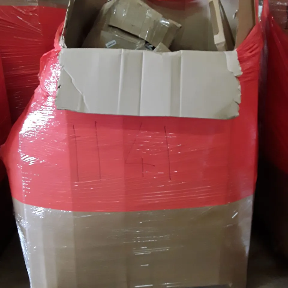PALLET OF ASSORTED PRODUCTS INCLUDING LIGHTED BIRCH TREE, TOILET SEAT, CRYSTAL CHANDELIER, SAUTE PAN WITH LID, AIR FRYER